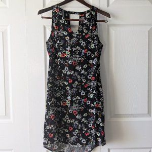 Old Navy black floral shift dress